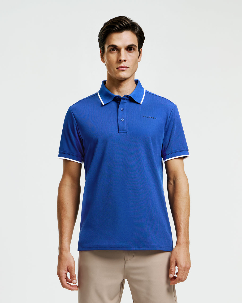 Men's Golf Outfit Dark Blue-Khaki