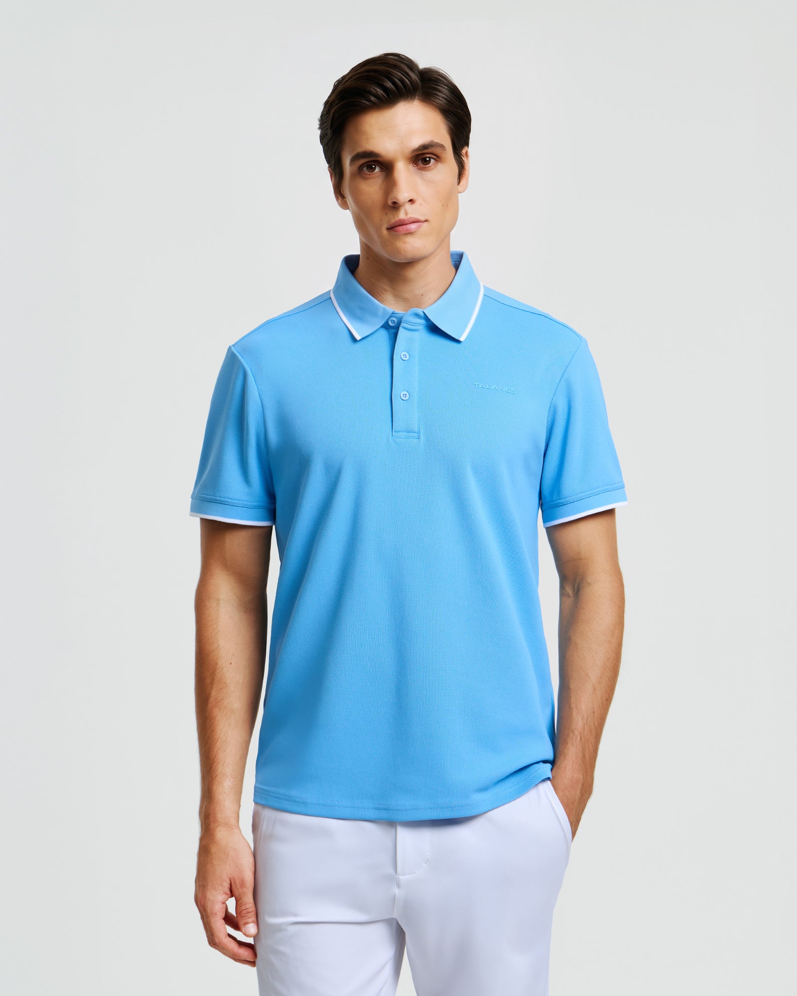 Men's Golf Outfit Light Blue-White