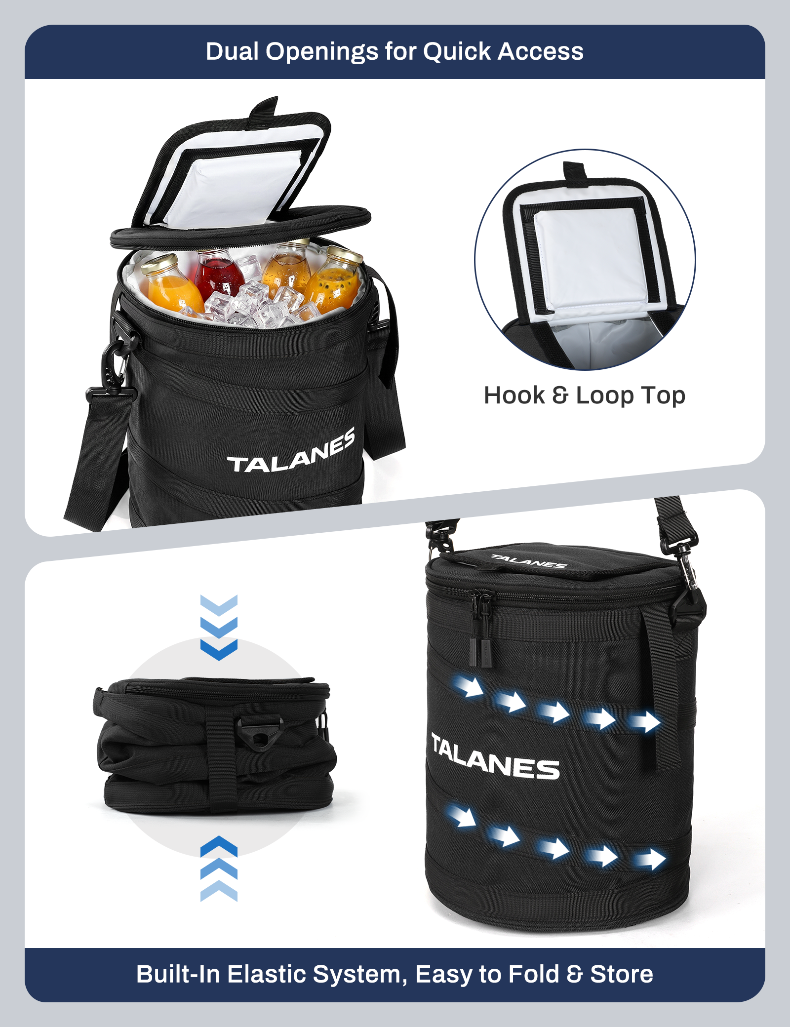 Talanes 14-Can Insulated Golf Cart Cooler Bag Keeps Beverages Cold | Large Golf Cooler Sleeve with Adjustable Shoulder Strap & Collapsible Design, Ideal Gift for Golfers