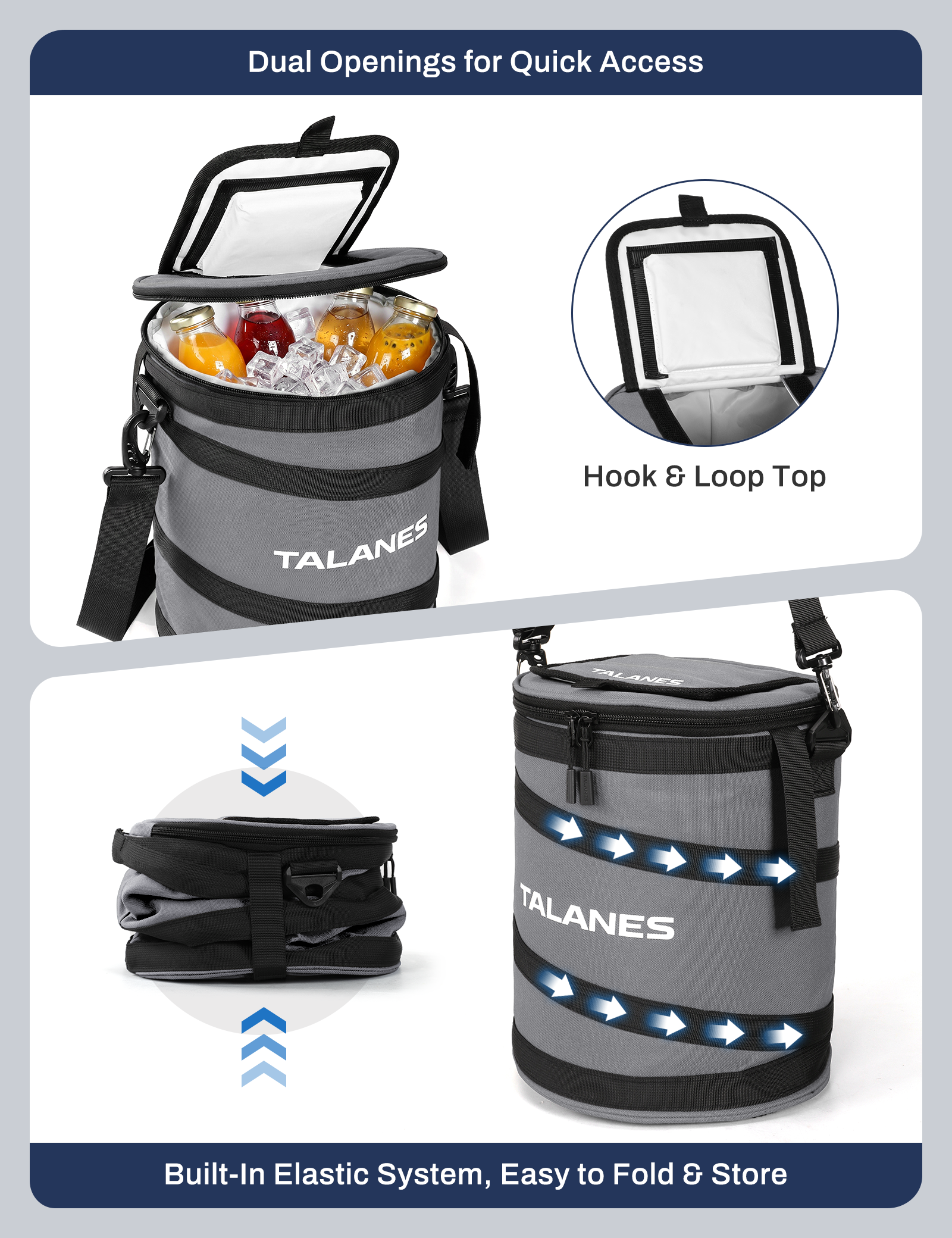 Talanes 14-Can Insulated Golf Cart Cooler Bag Keeps Beverages Cold | Large Golf Cooler Sleeve with Adjustable Shoulder Strap & Collapsible Design, Ideal Gift for Golfers
