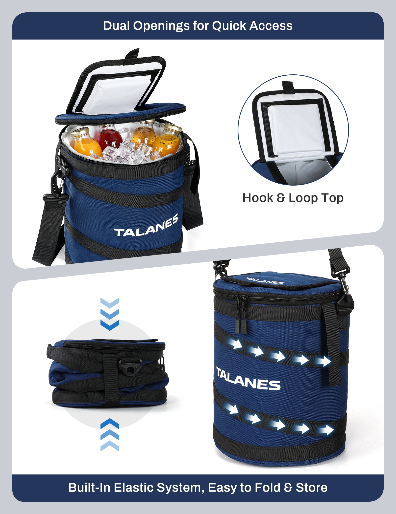 Talanes 14-Can Insulated Golf Cart Cooler Bag Keeps Beverages Cold | Large Golf Cooler Sleeve with Adjustable Shoulder Strap & Collapsible Design, Ideal Gift for Golfers