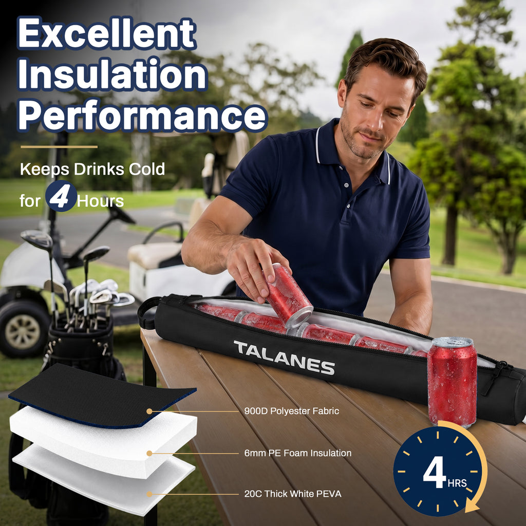 Talanes 7 Can Insulated Golf Cooler Sleeve, Fits Most Golf Bags | Lightweight Golf Cooler Bag with Carry Handle, Keeps Drinks Cold, Practical Accessory for Golfers