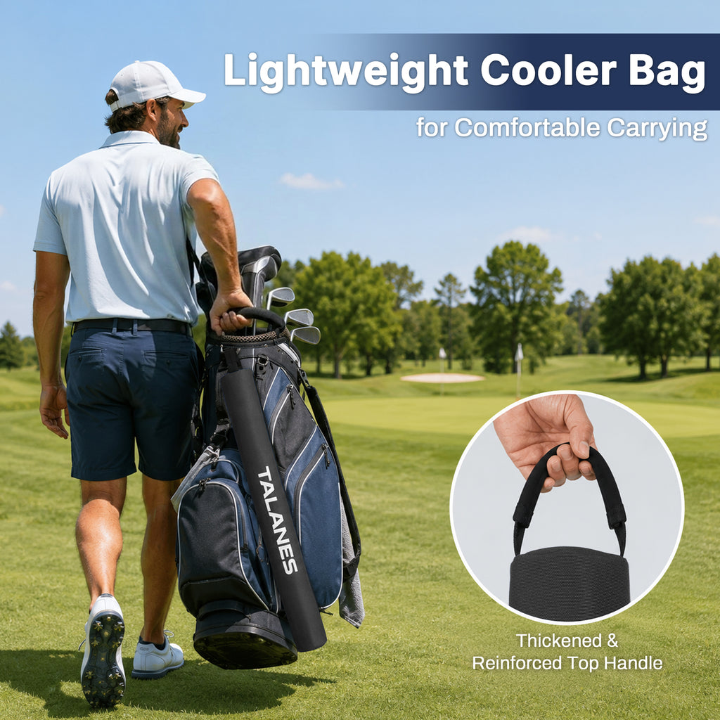 Talanes 7 Can Insulated Golf Cooler Sleeve, Fits Most Golf Bags | Lightweight Golf Cooler Bag with Carry Handle, Keeps Drinks Cold, Practical Accessory for Golfers