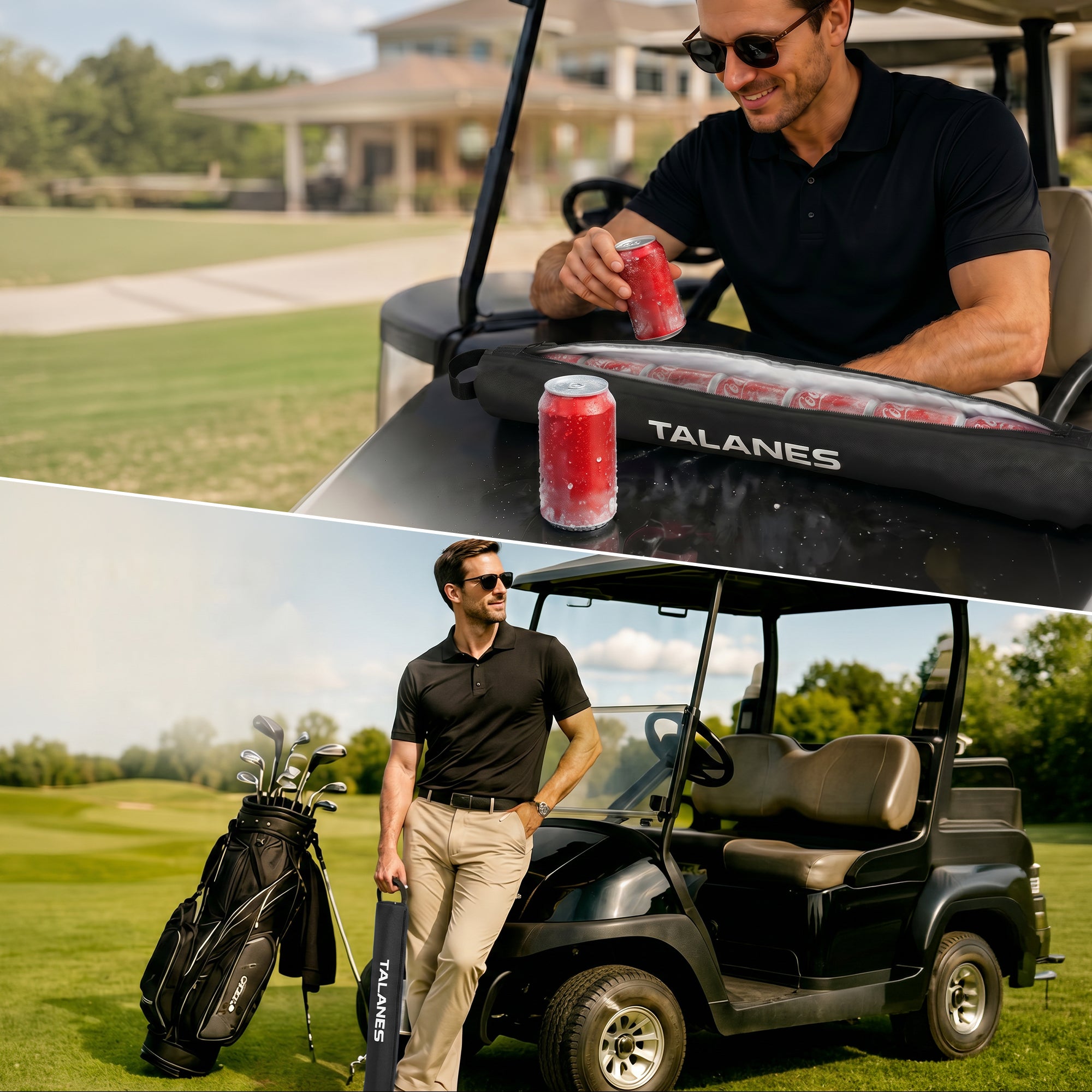 Talanes 7 Can Insulated Golf Cooler Sleeve, Fits Most Golf Bags | Lightweight Golf Cooler Bag with Carry Handle, Keeps Drinks Cold, Practical Accessory for Golfers