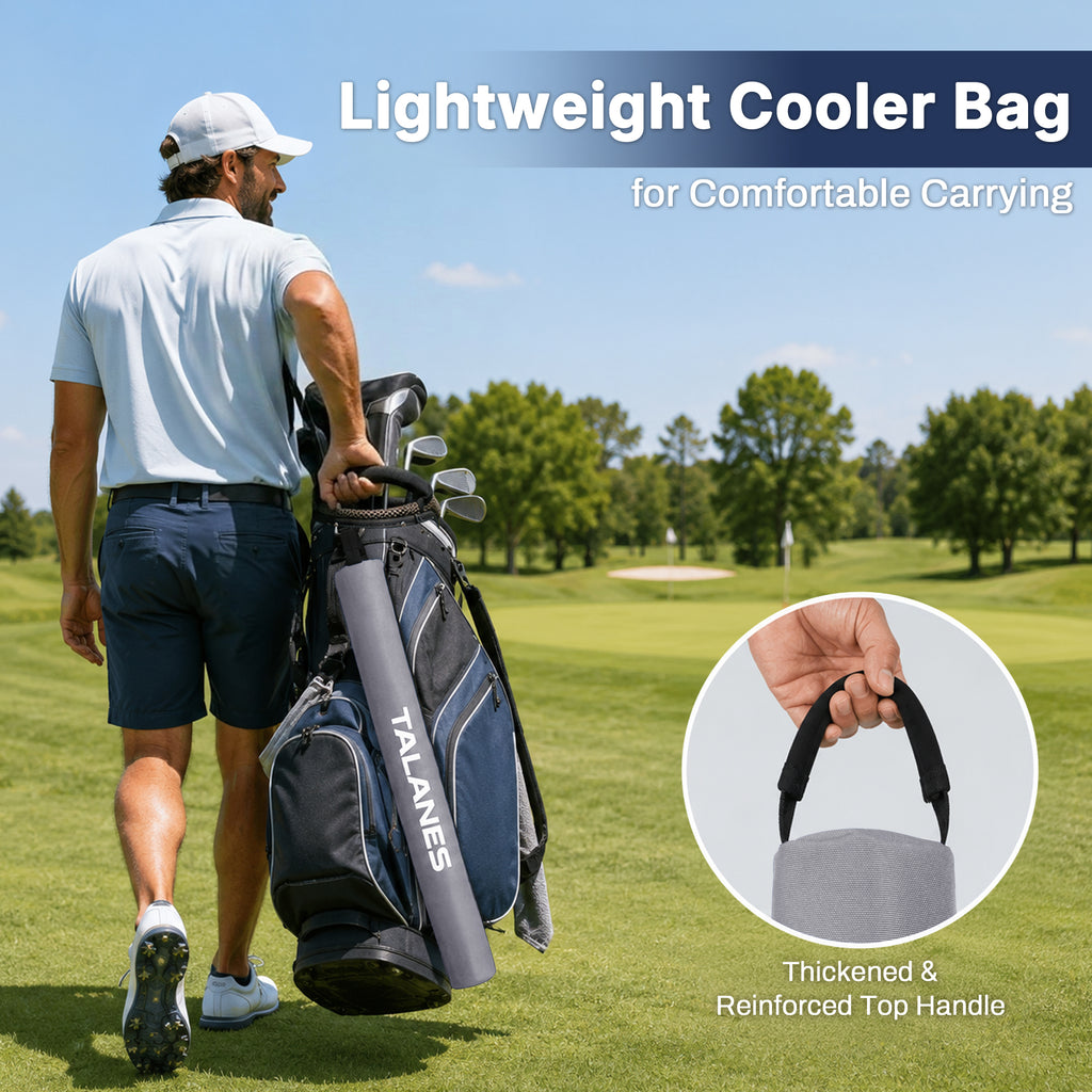 Talanes 7 Can Insulated Golf Cooler Sleeve, Fits Most Golf Bags | Lightweight Golf Cooler Bag with Carry Handle, Keeps Drinks Cold, Practical Accessory for Golfers