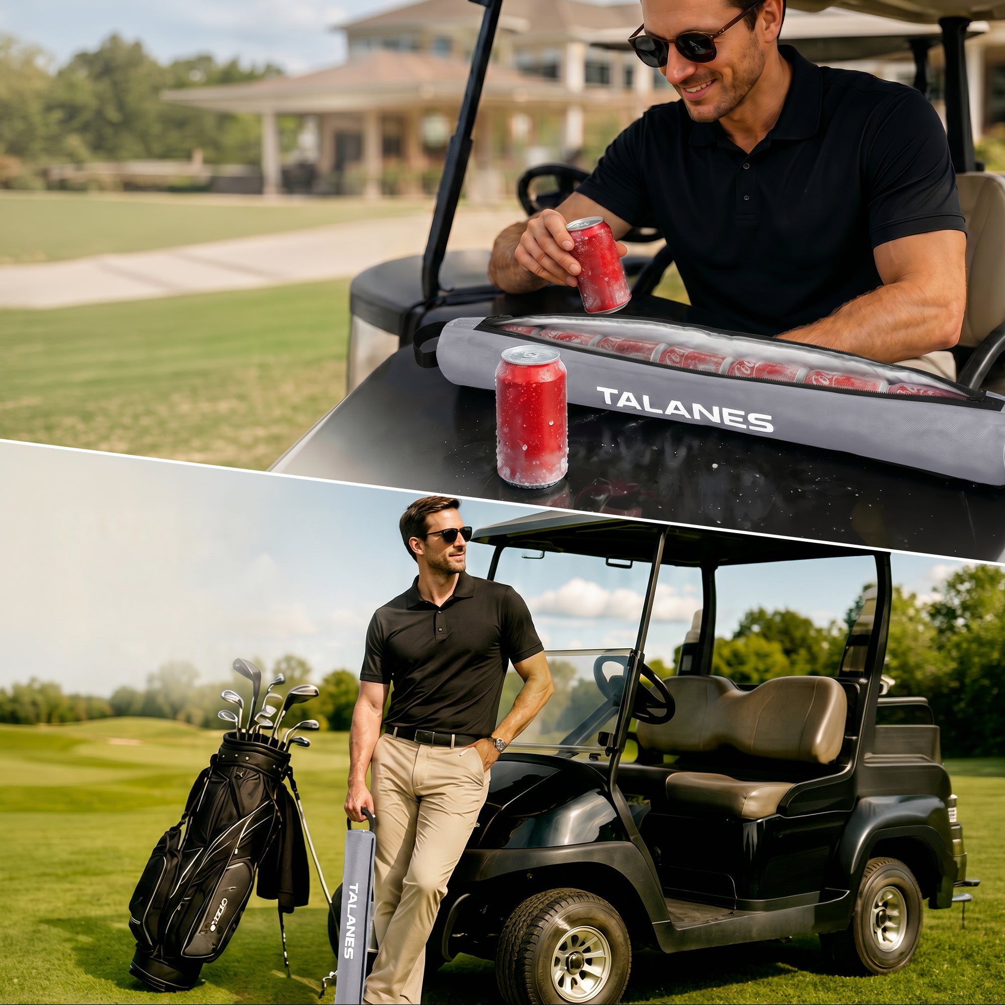 Talanes 7 Can Insulated Golf Cooler Sleeve, Fits Most Golf Bags | Lightweight Golf Cooler Bag with Carry Handle, Keeps Drinks Cold, Practical Accessory for Golfers