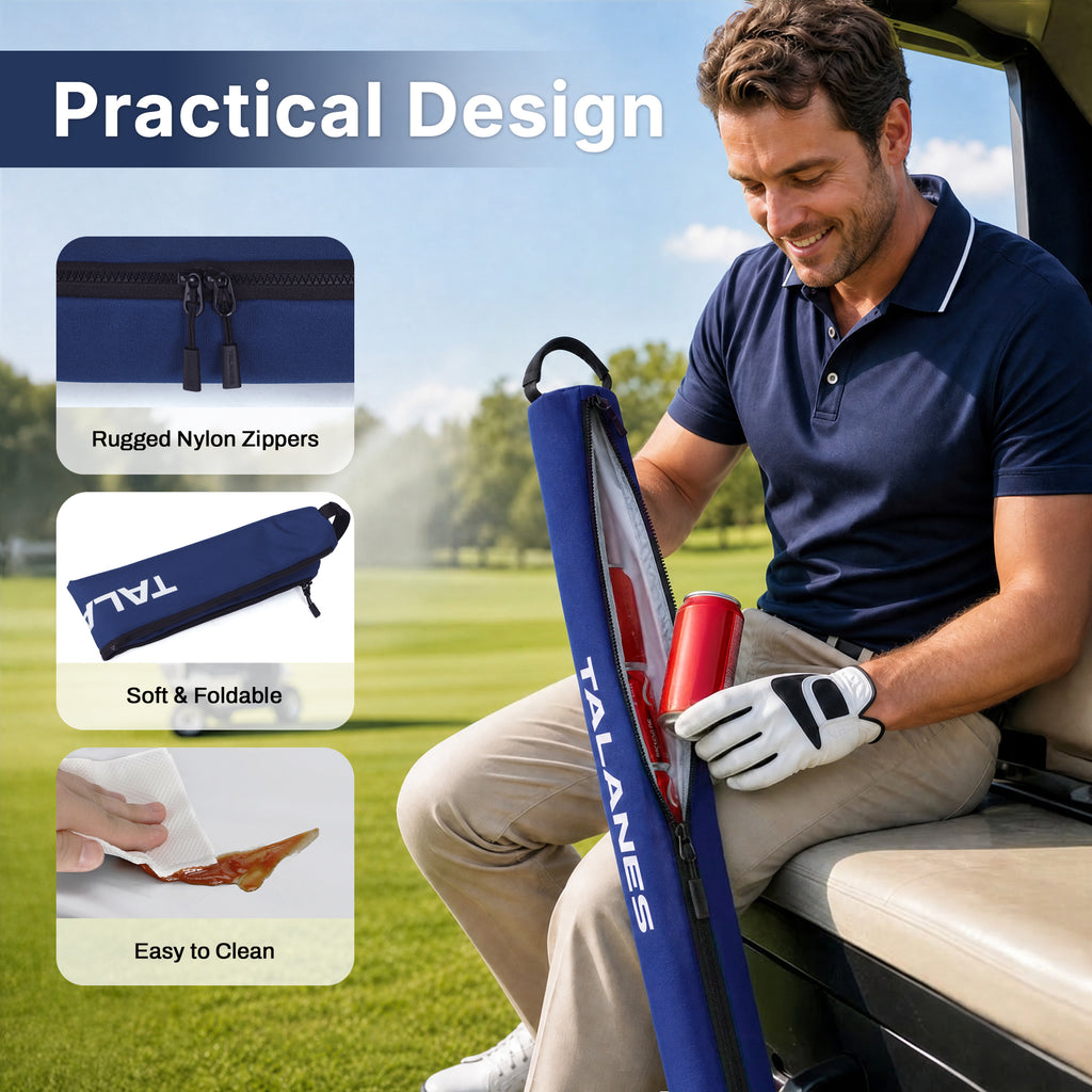 Talanes 7 Can Insulated Golf Cooler Sleeve, Fits Most Golf Bags | Lightweight Golf Cooler Bag with Carry Handle, Keeps Drinks Cold, Practical Accessory for Golfers