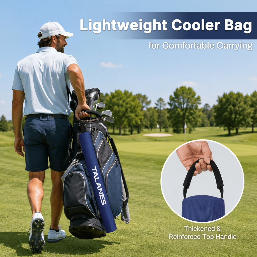 Talanes 7 Can Insulated Golf Cooler Sleeve, Fits Most Golf Bags | Lightweight Golf Cooler Bag with Carry Handle, Keeps Drinks Cold, Practical Accessory for Golfers