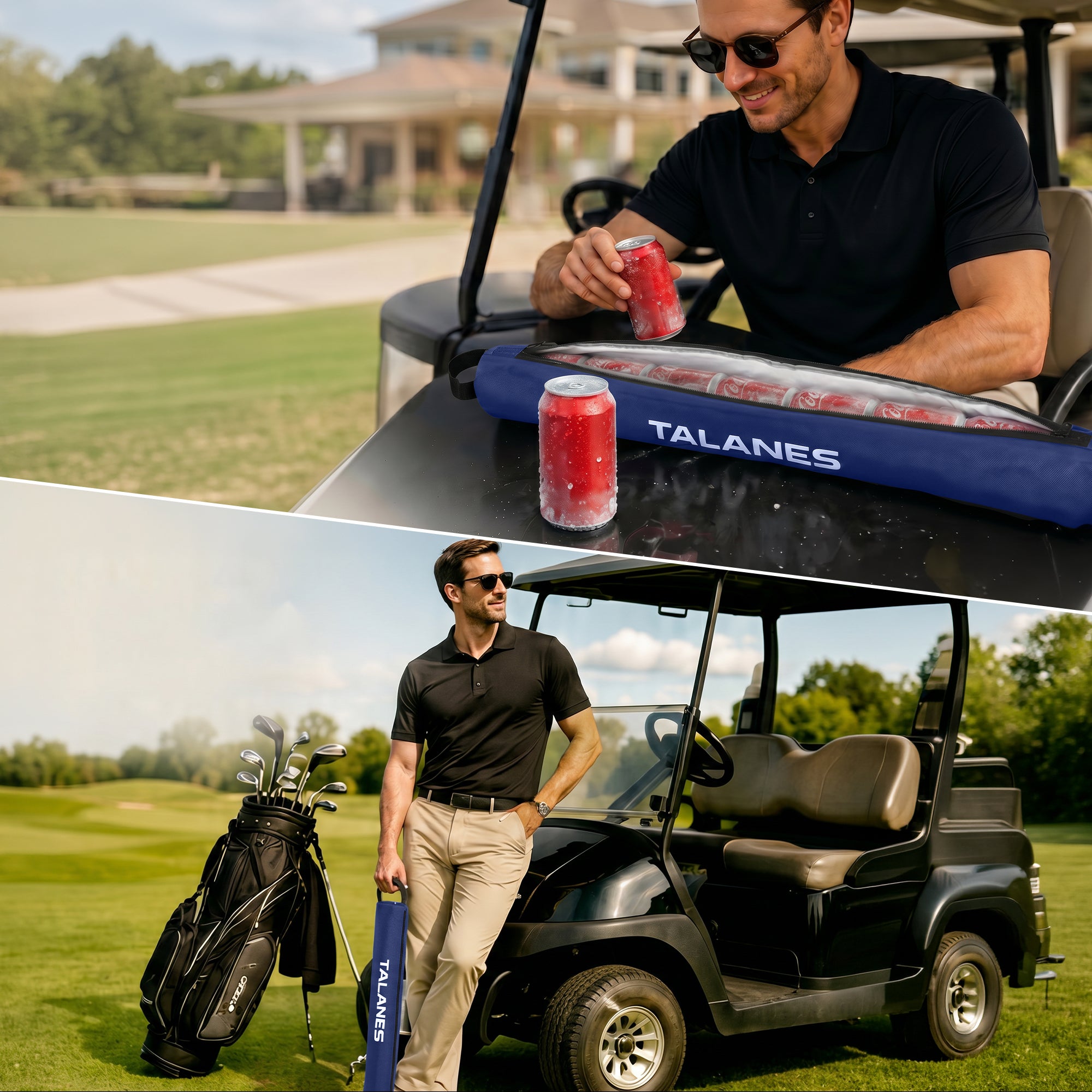 Talanes 7 Can Insulated Golf Cooler Sleeve, Fits Most Golf Bags | Lightweight Golf Cooler Bag with Carry Handle, Keeps Drinks Cold, Practical Accessory for Golfers