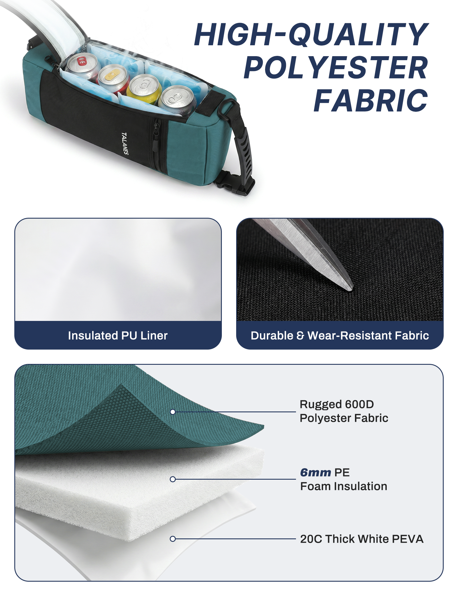 Talanes 9-Can Insulated Golf Cooler Tote Bag with Multi-Pocket