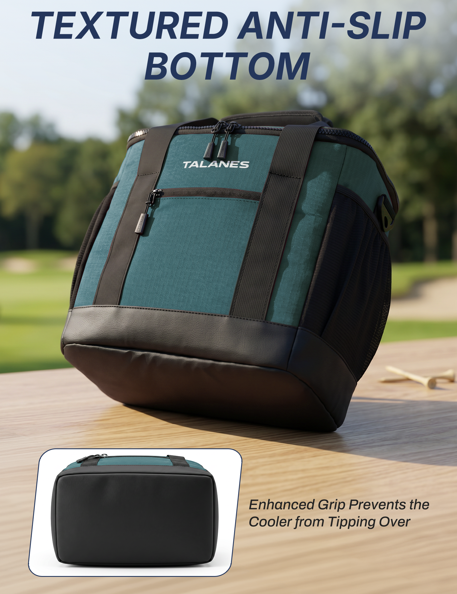 Talanes Golf Cart Cooler Bag, 24-Can Soft Sided Ice Chest | Spacious Collapsible Insulated Cooler with Multi-Pocket Storage & Versatile Carry Options for Golf Outings