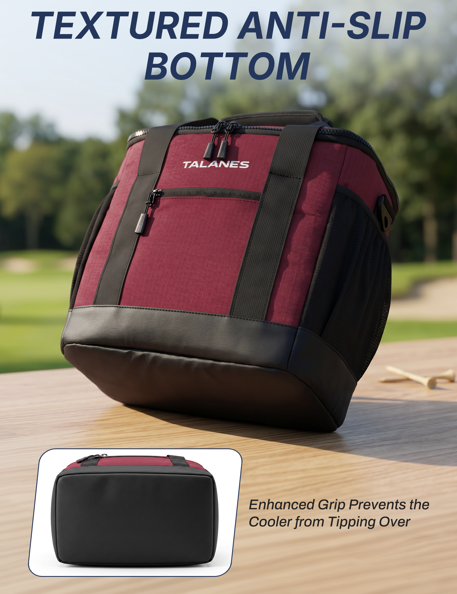 Talanes Golf Cart Cooler Bag, 24-Can Soft Sided Ice Chest | Spacious Collapsible Insulated Cooler with Multi-Pocket Storage & Versatile Carry Options for Golf Outings