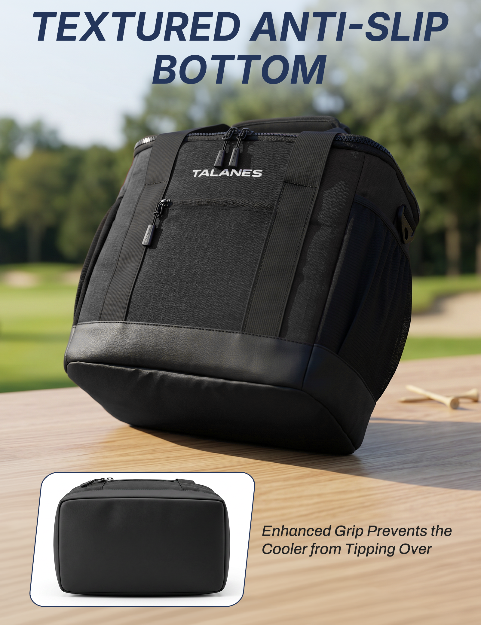 Talanes Golf Cart Cooler Bag, 24-Can Soft Sided Ice Chest | Spacious Collapsible Insulated Cooler with Multi-Pocket Storage & Versatile Carry Options for Golf Outings