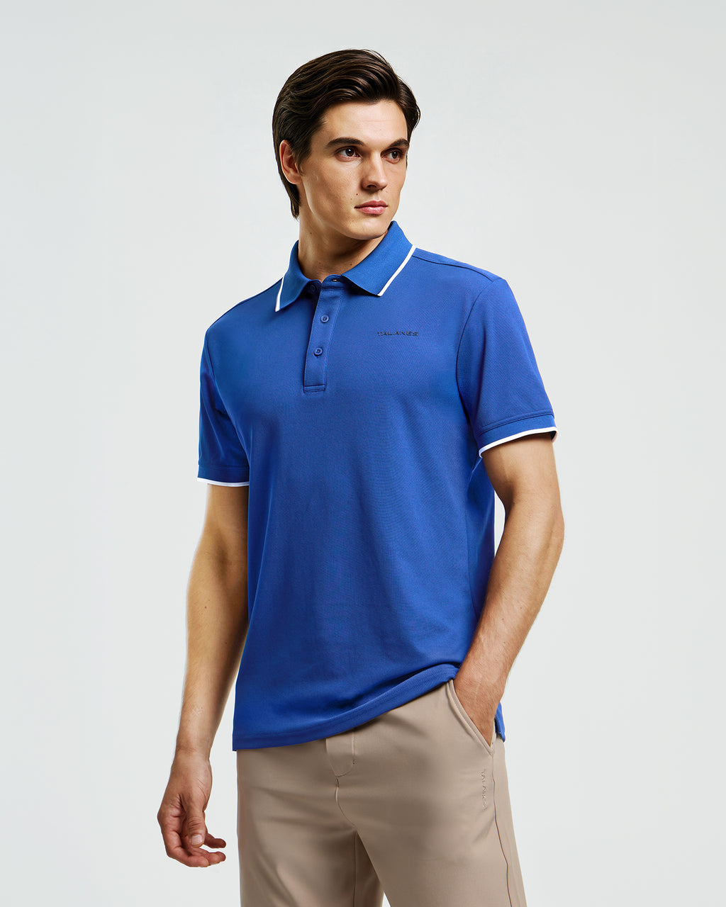 Talanes Men's UPF 50 Moisture-Wicking Short-Sleeve Golf Polo Shirt for Daily Wear