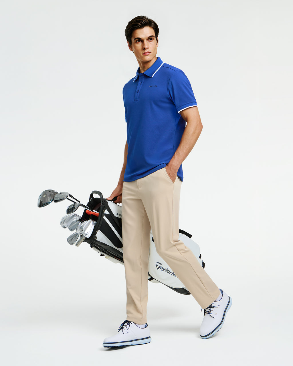 Talanes Men's UPF 50 Moisture-Wicking Short-Sleeve Golf Polo Shirt for Daily Wear