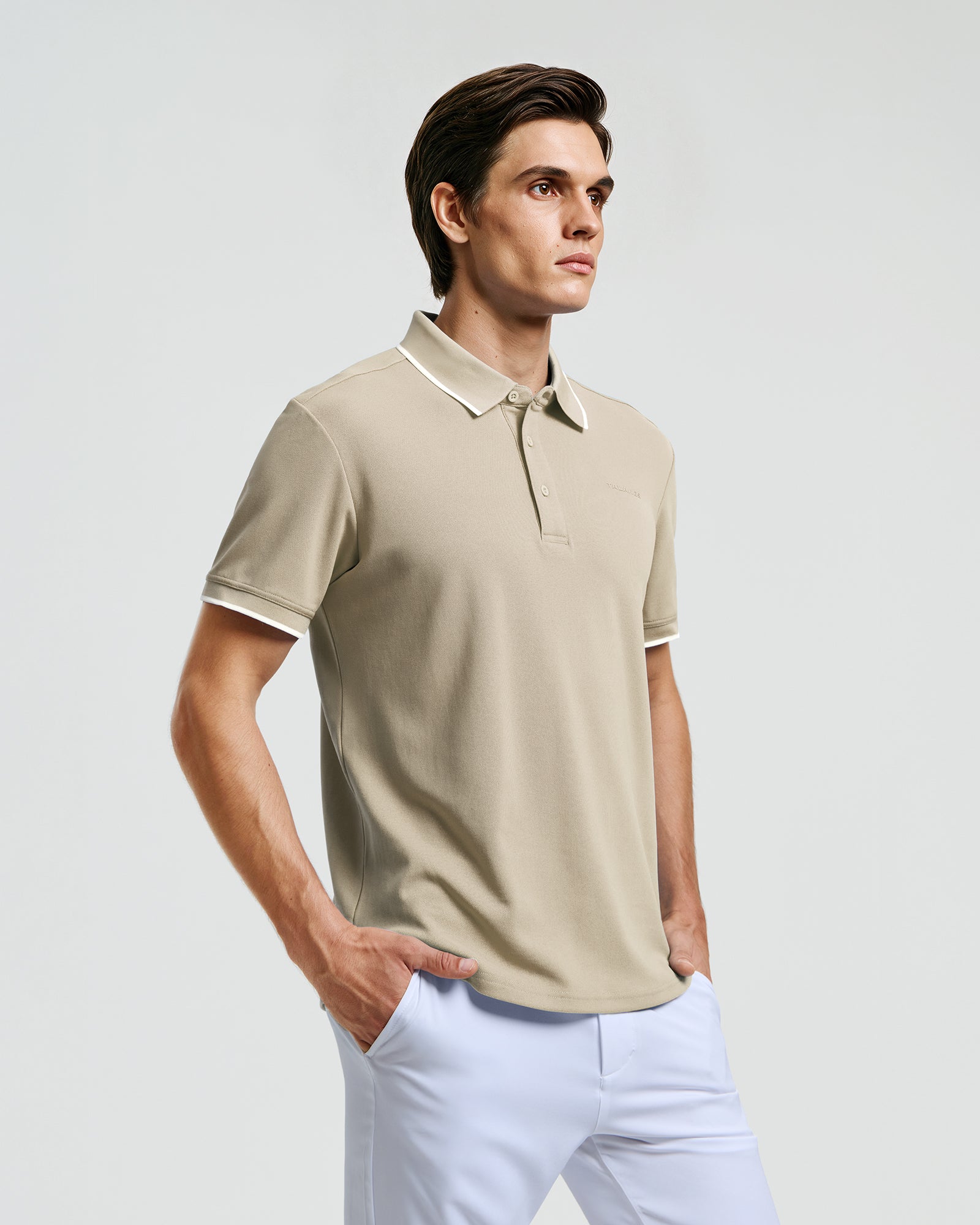Talanes Men's UPF 50 Moisture-Wicking Short-Sleeve Golf Polo Shirt for Daily Wear