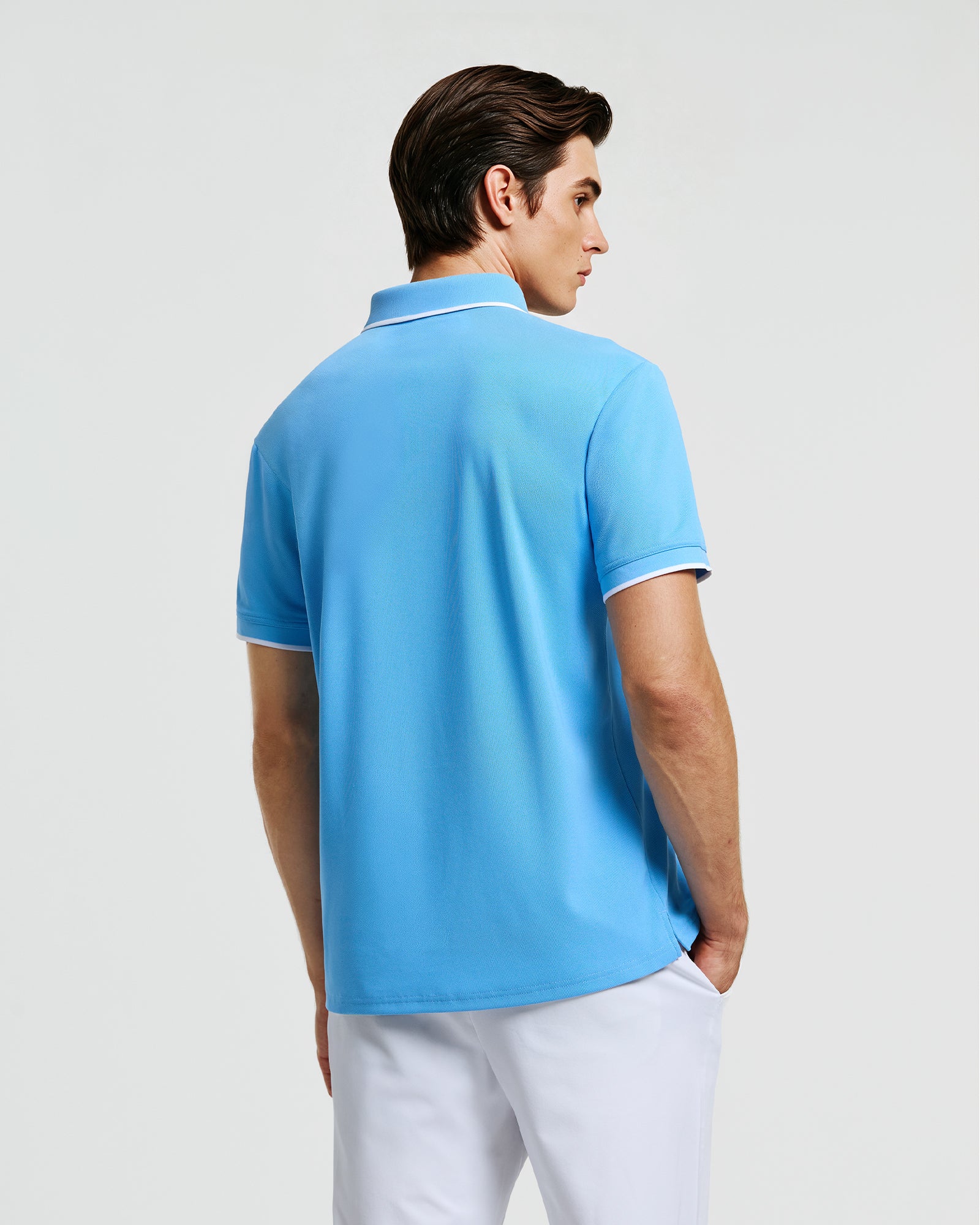 Talanes Men's UPF 50 Moisture-Wicking Short-Sleeve Golf Polo Shirt for Daily Wear