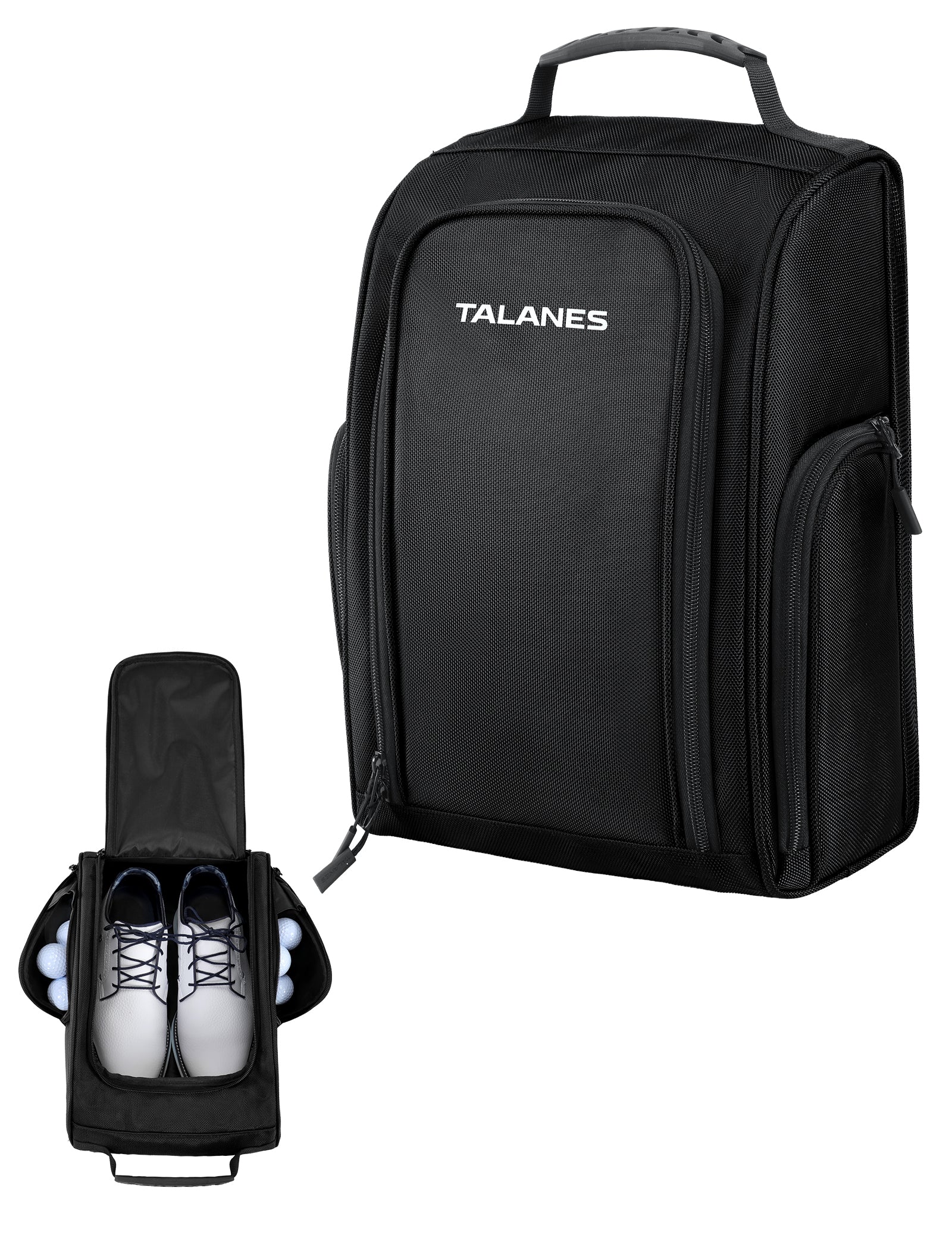 Talanes Ventilated Golf Shoe Bag with 2 Zip Side Pockets