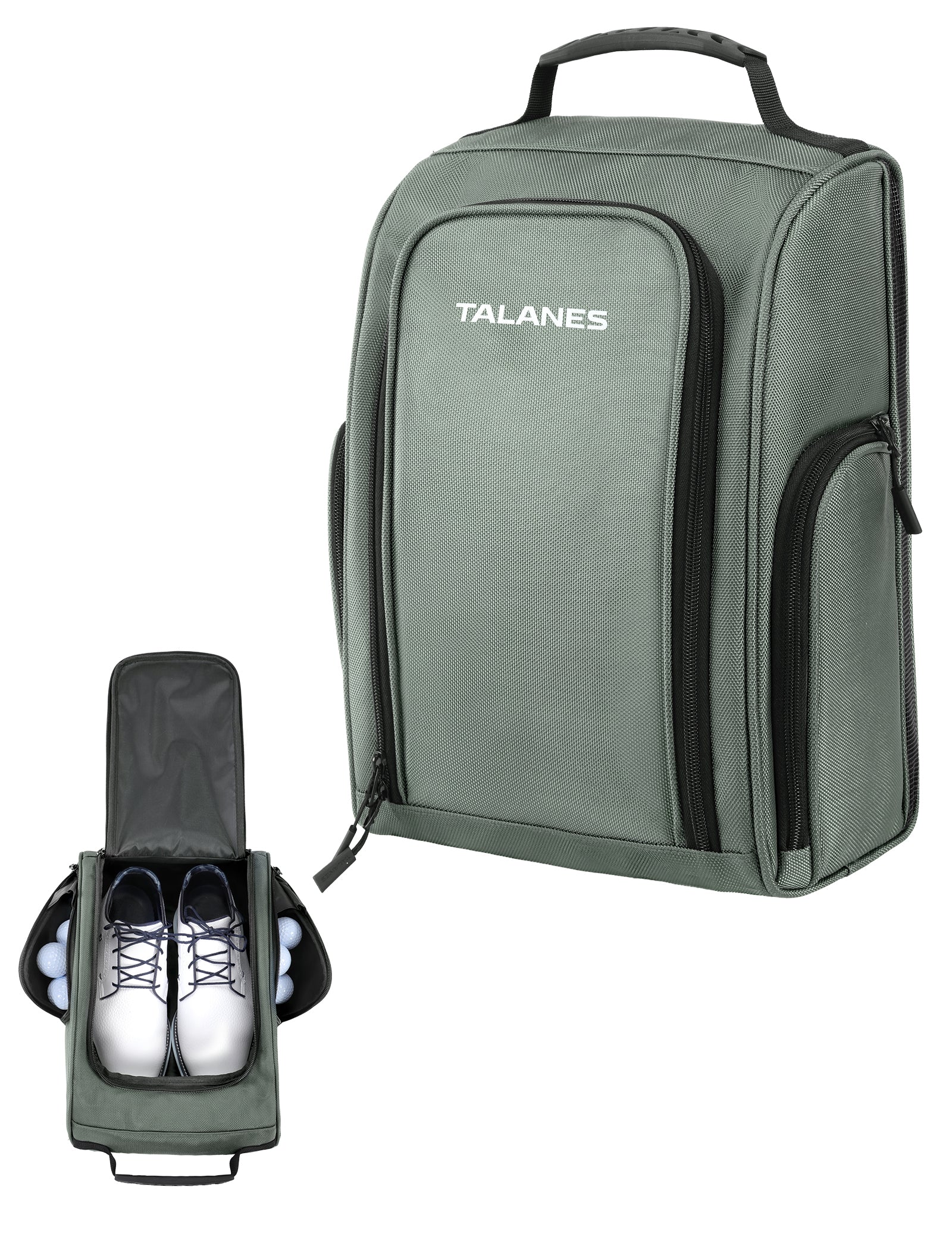 Talanes Ventilated Golf Shoe Bag with 2 Zip Side Pockets